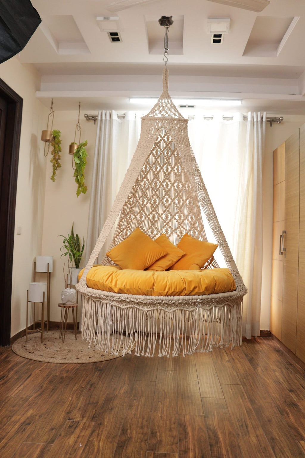 Bohemian Colosseum handcrafted Swing in white color
