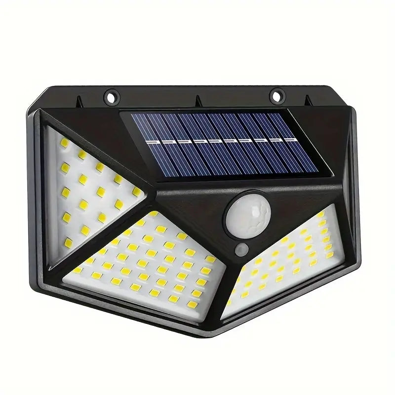 100 LED Solar Wall Lamp with Motion Sensor – High-Brightness Outdoor Security Light with Auto Brightness Control, Waterproof Solar-Powered Garden & Porch Lamp (Pack of 1)