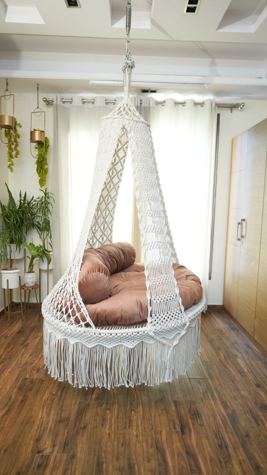 Handcrafted Vanilla Frost Swing in white color