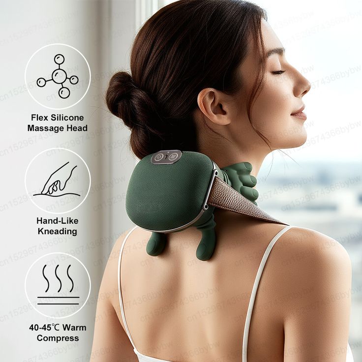 Wireless Heated Shiatsu Neck and Back Massager,Portable Deep Tissue Kneading Massager for Shoulder, Back & Body Pain Relief