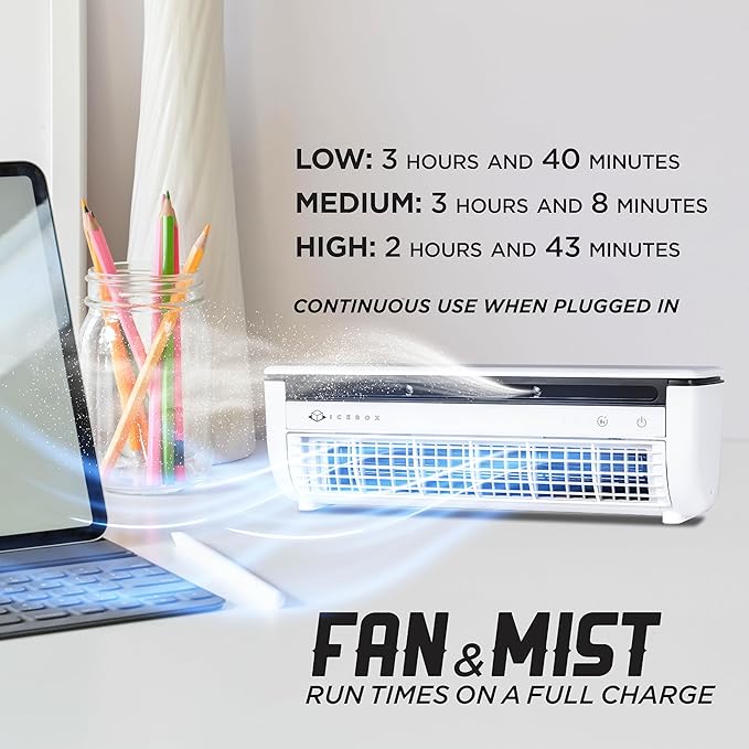 IceBox Portable Air Cooler – Fan & Mist with Remote Control