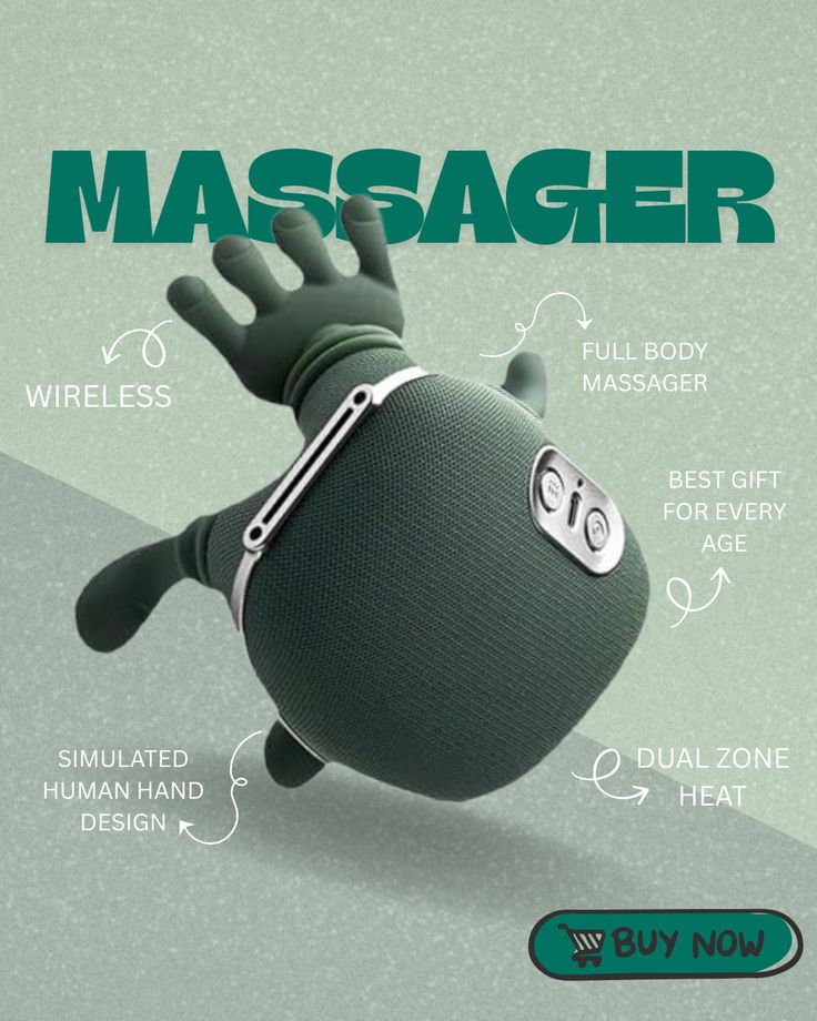 Wireless Heated Shiatsu Neck and Back Massager,Portable Deep Tissue Kneading Massager for Shoulder, Back & Body Pain Relief