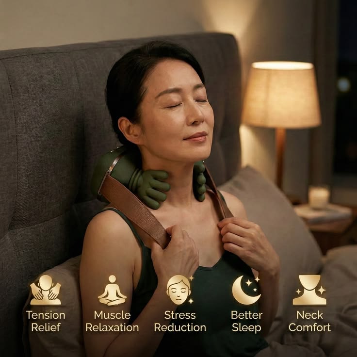 Wireless Heated Shiatsu Neck and Back Massager,Portable Deep Tissue Kneading Massager for Shoulder, Back & Body Pain Relief