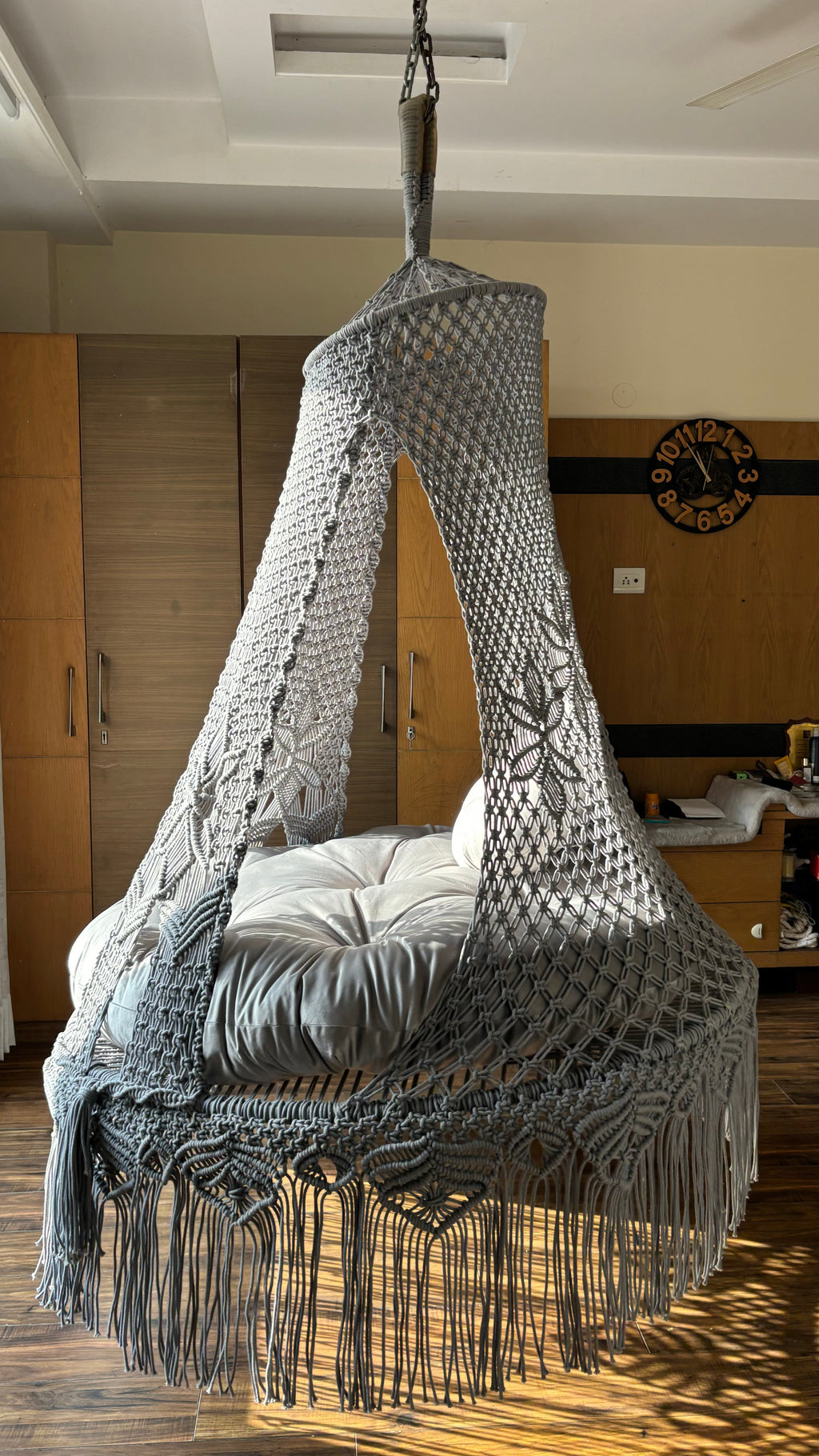 Light grey Isabelle Swing handmade bohemian swing