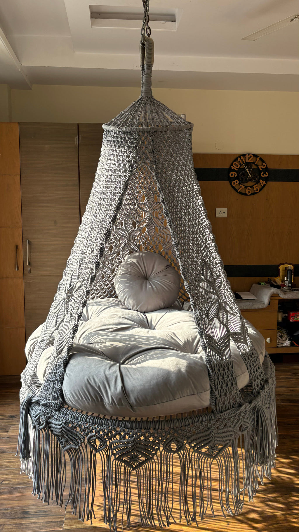 Light grey Isabelle Swing handmade bohemian swing