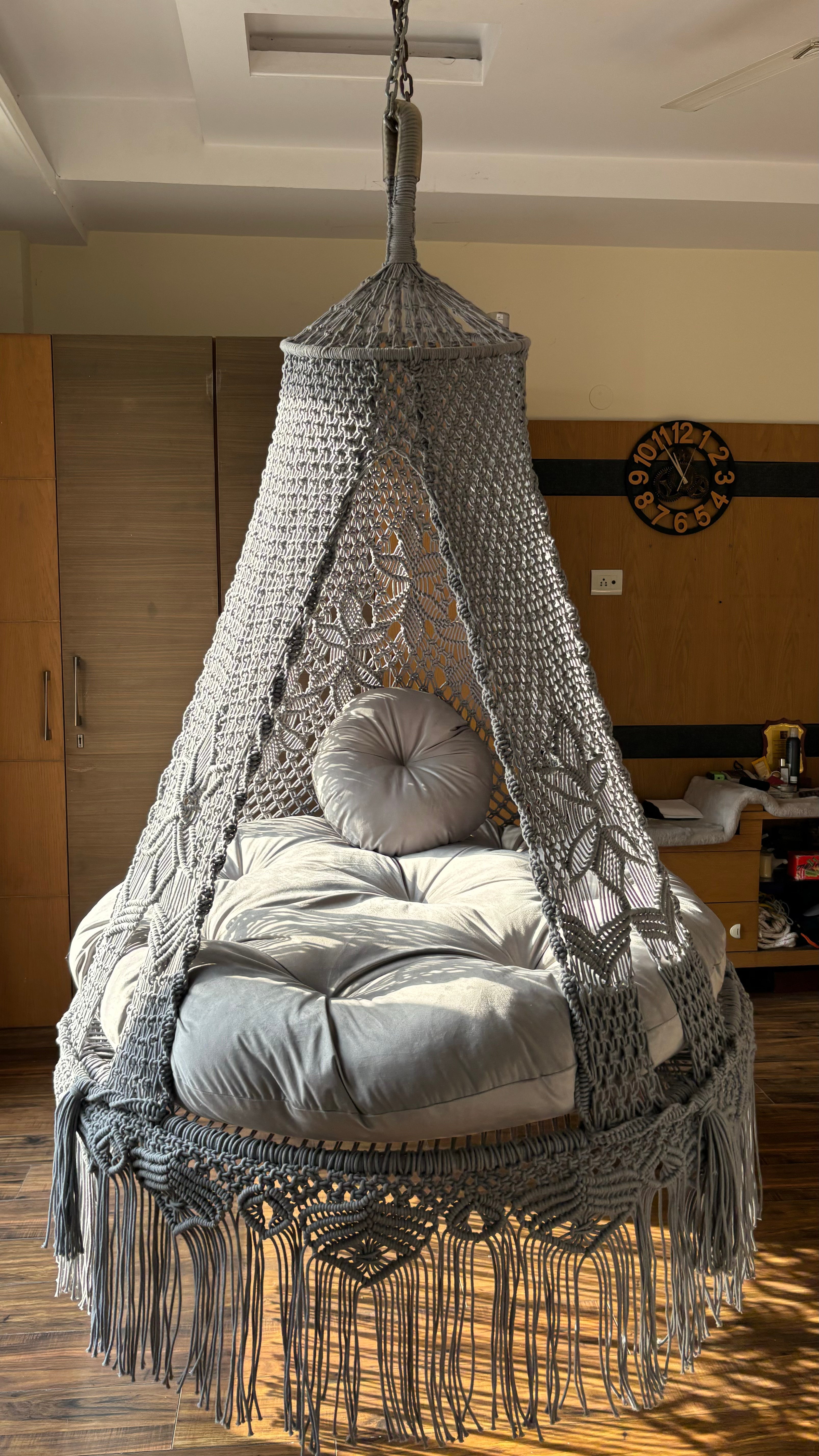 Light grey Isabelle Swing handmade bohemian swing