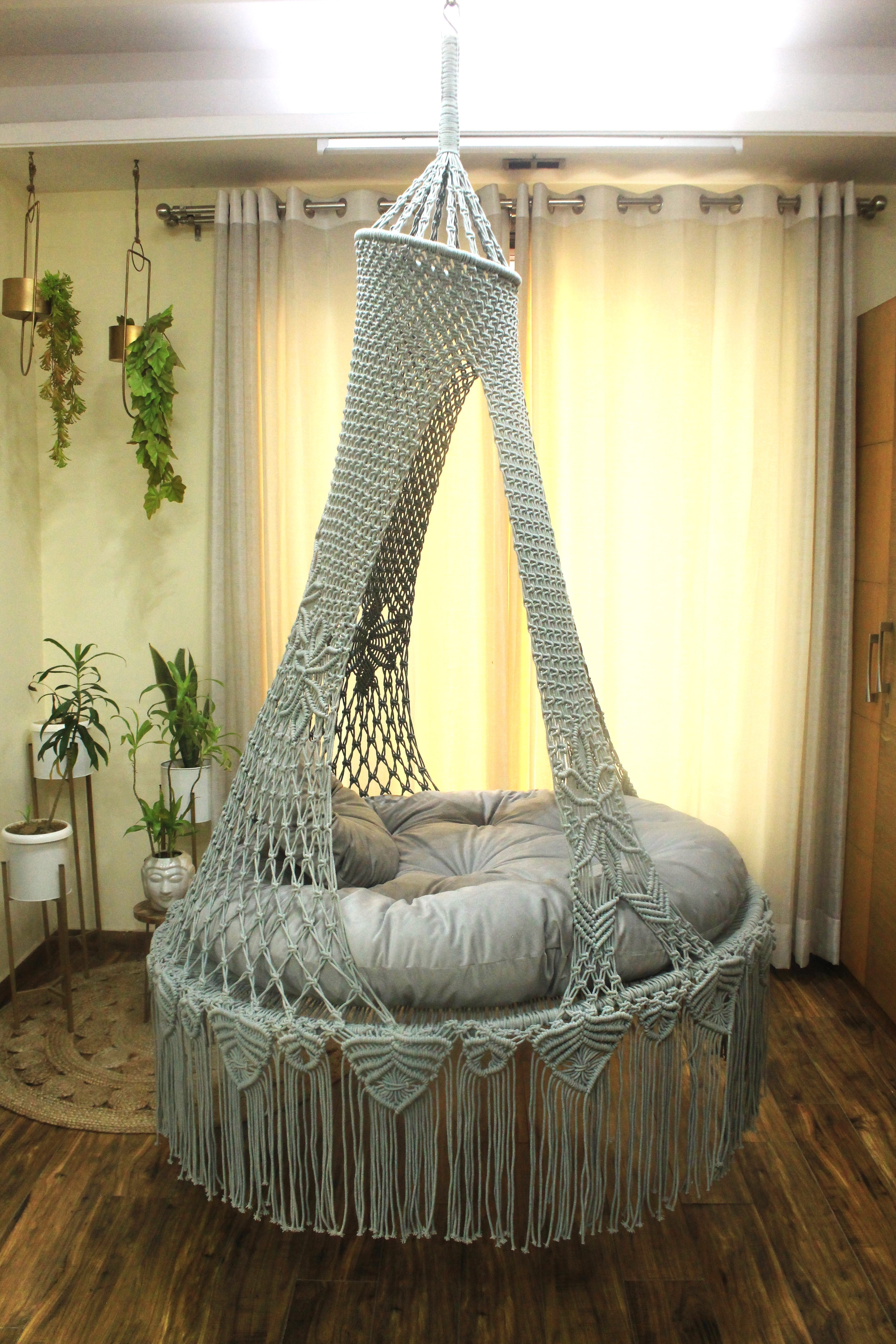 Light grey Isabelle Swing handmade bohemian swing
