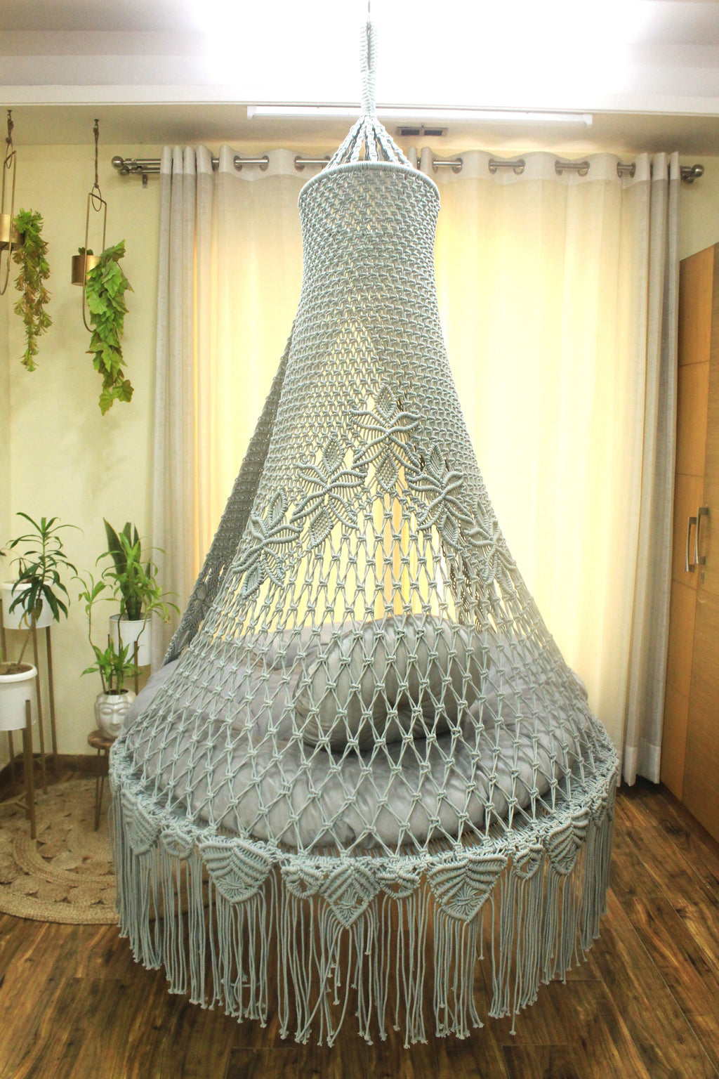 Light grey Isabelle Swing handmade bohemian swing