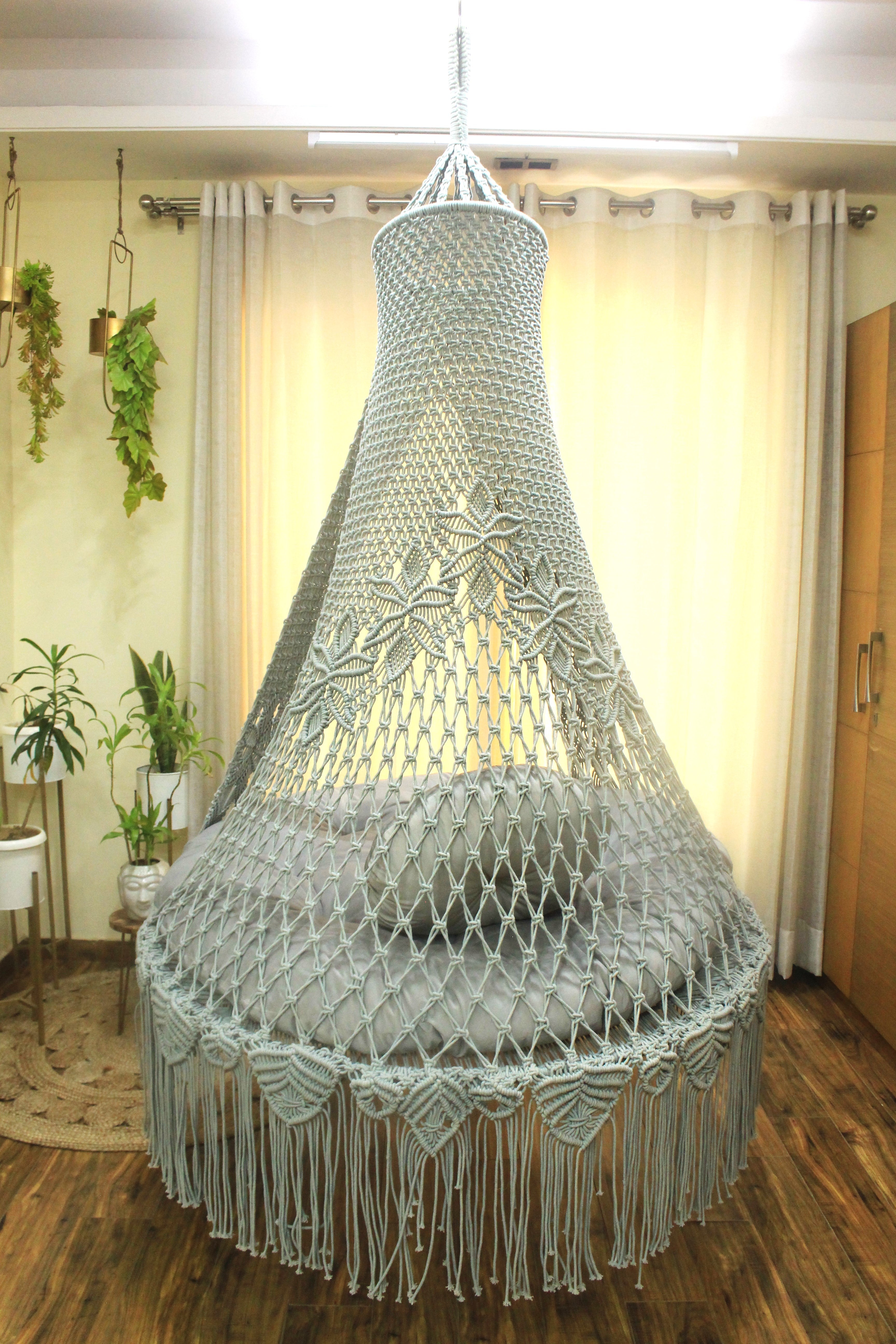 Light grey Isabelle Swing handmade bohemian swing