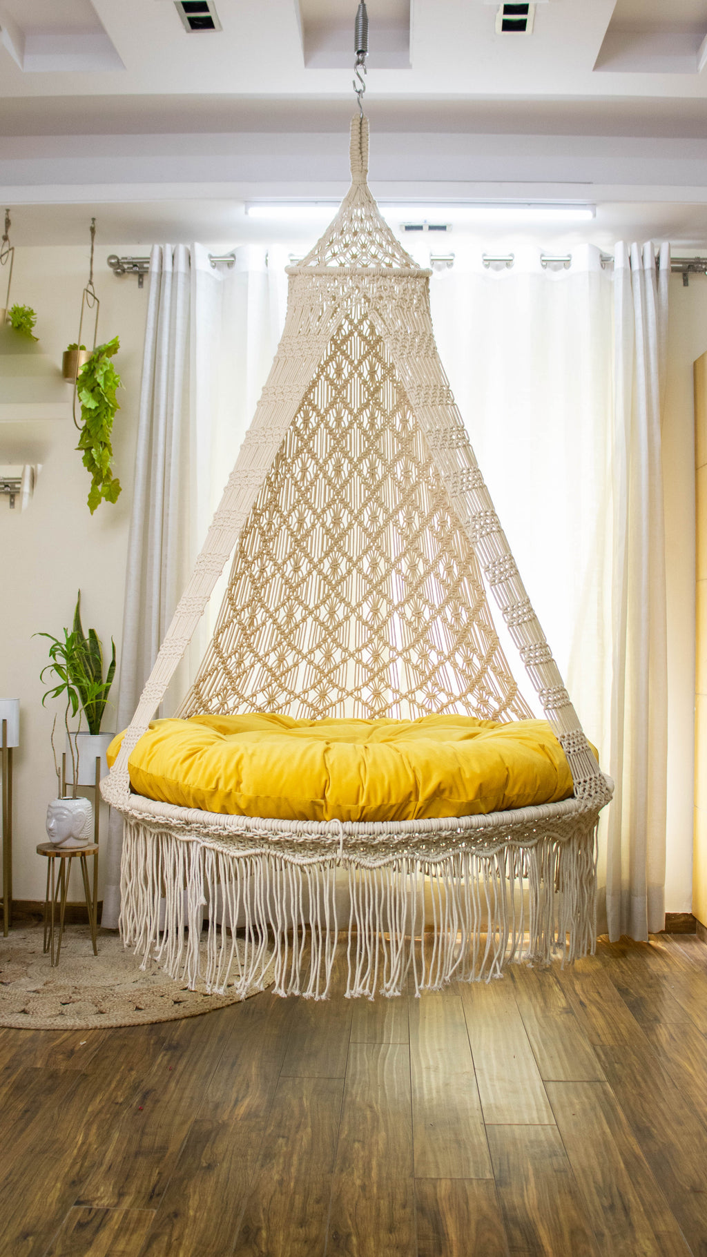 Bohemian Colosseum handcrafted Swing in white color