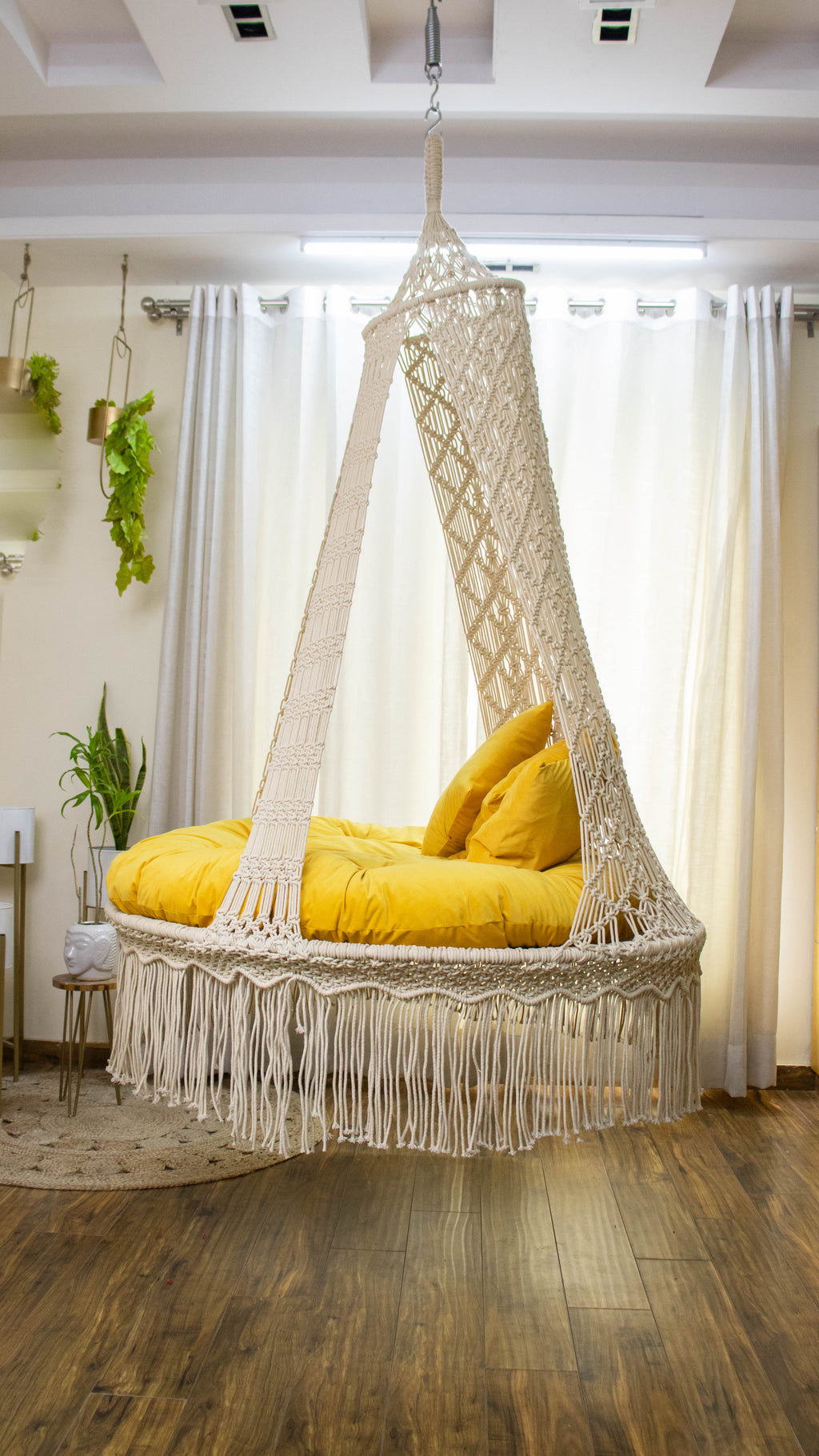 Bohemian Colosseum handcrafted Swing in white color