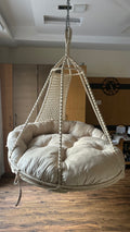 Outdoor White Porch Swing – Moon by Swing Saga