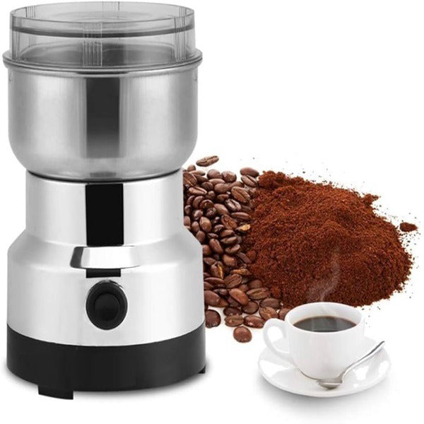 Stainless Steel Multifunctional Grinder & Coffee Maker – Electric Mini Grinder for Coffee Beans, Spices, Masala, Nuts & Grains (Pack of 1)
