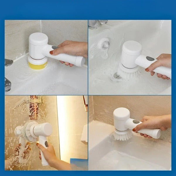 5-in-1 Electric Magic Cleaning Brush – Powerful Bathroom, Sink, Tile & Kitchen Electric Scrubber for Home Cleaning