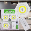 3 Pcs Remote Control LED Tap Wall Light – Wireless Stick-On LED Puck Lights for Home, Ceiling, Cabinets & Kitchen
