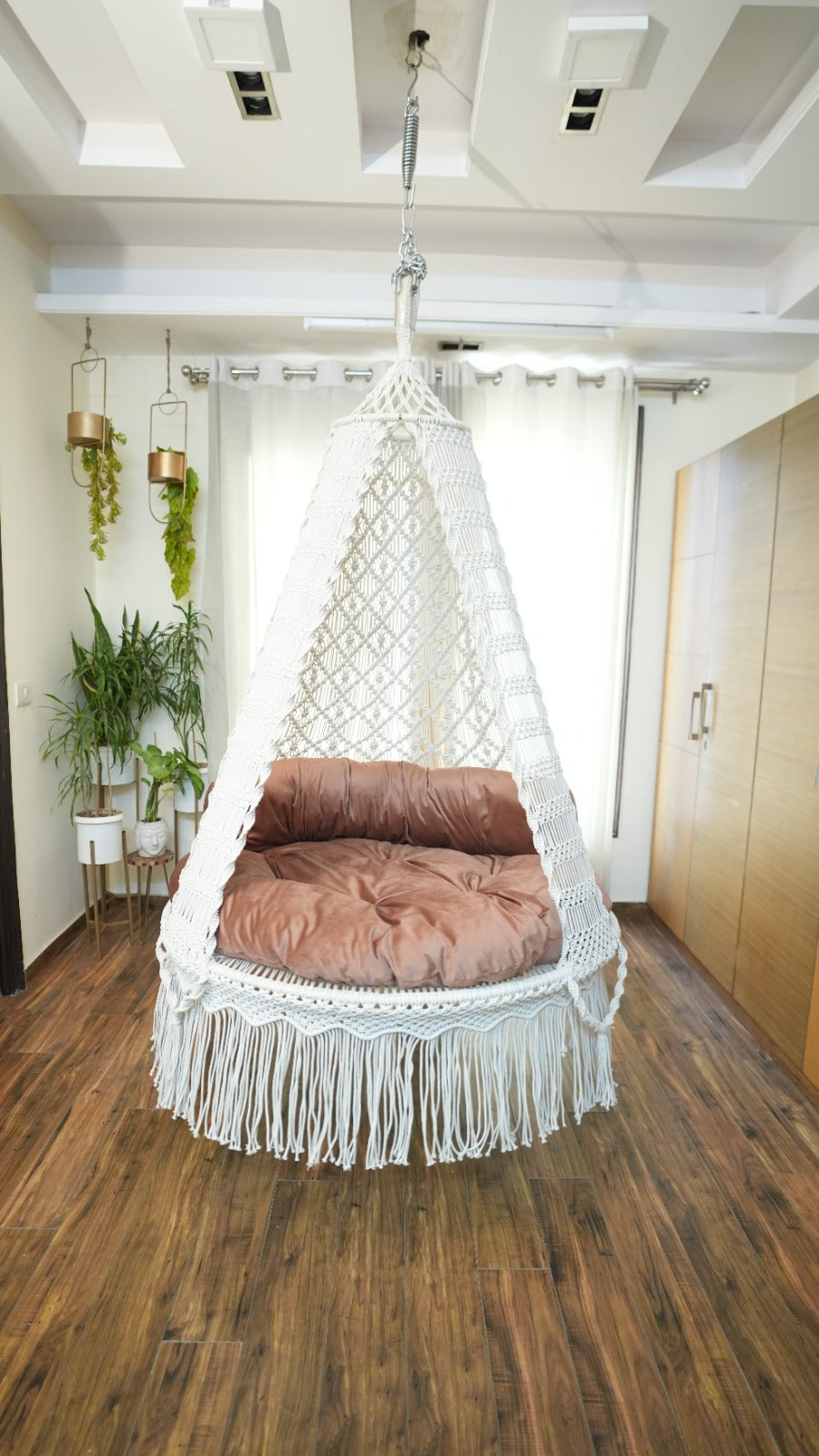 Handcrafted Vanilla Frost Swing in white color