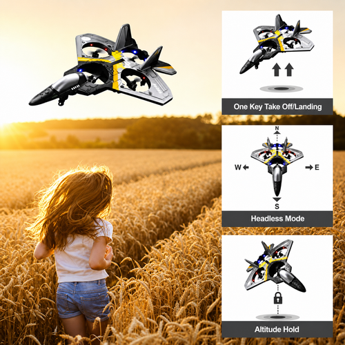 Battle Remote Control Fighter Jet RC Airplane for Kids & Adults with LED Lights | 360° Flip, Stunt Roll Flying Plane Toy for Boys