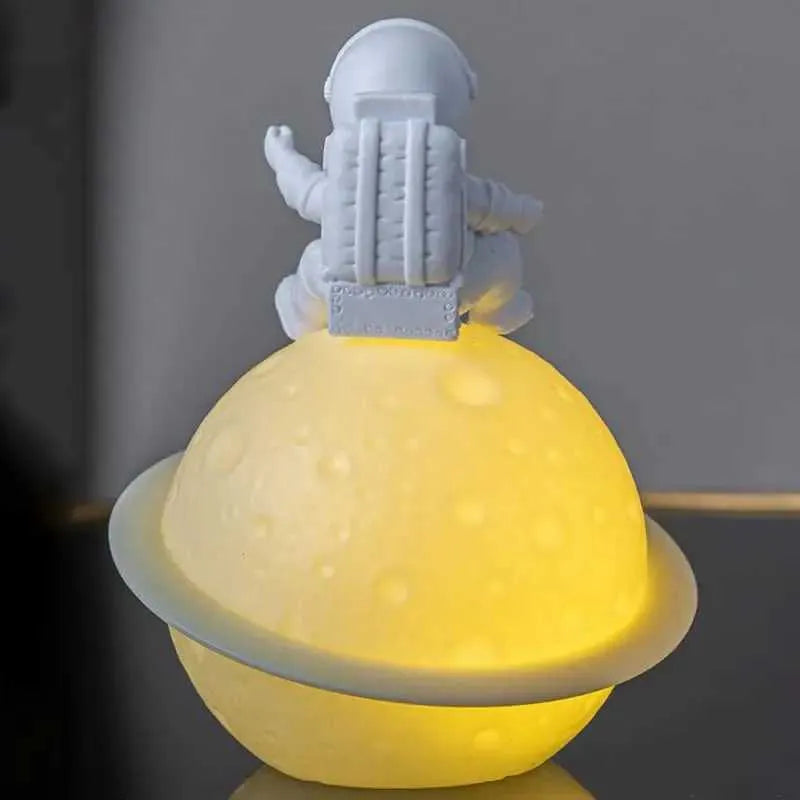 Astronaut Moon Lamp Night Light – Creative 3D Desktop LED Lighting for Bedroom & Home Decor (Random Color-Pack of 1)