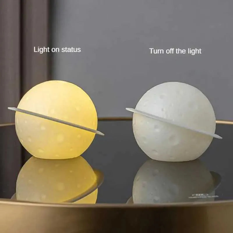 Astronaut Moon Lamp Night Light – Creative 3D Desktop LED Lighting for Bedroom & Home Decor (Random Color-Pack of 1)