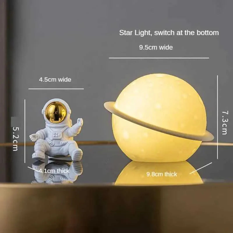 Astronaut Moon Lamp Night Light – Creative 3D Desktop LED Lighting for Bedroom & Home Decor (Random Color-Pack of 1)